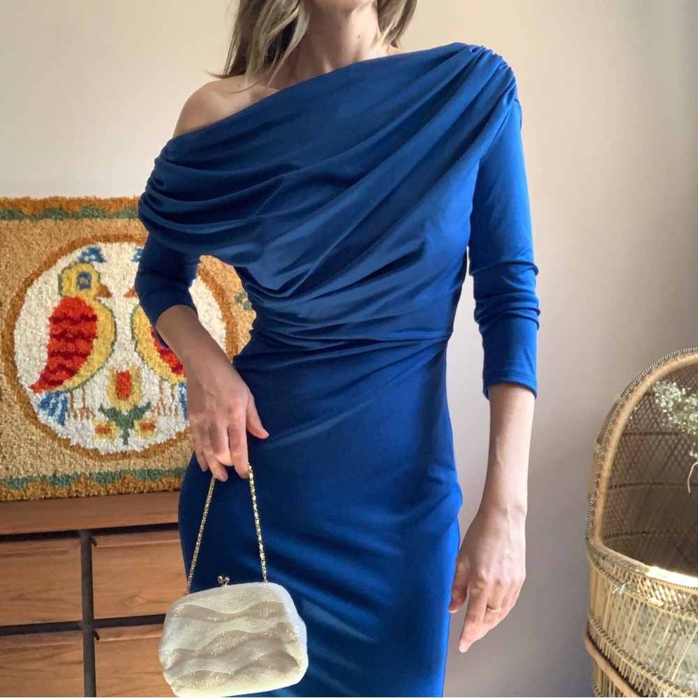 Cobalt Blue Asymmetric Full Length Gown Size Small